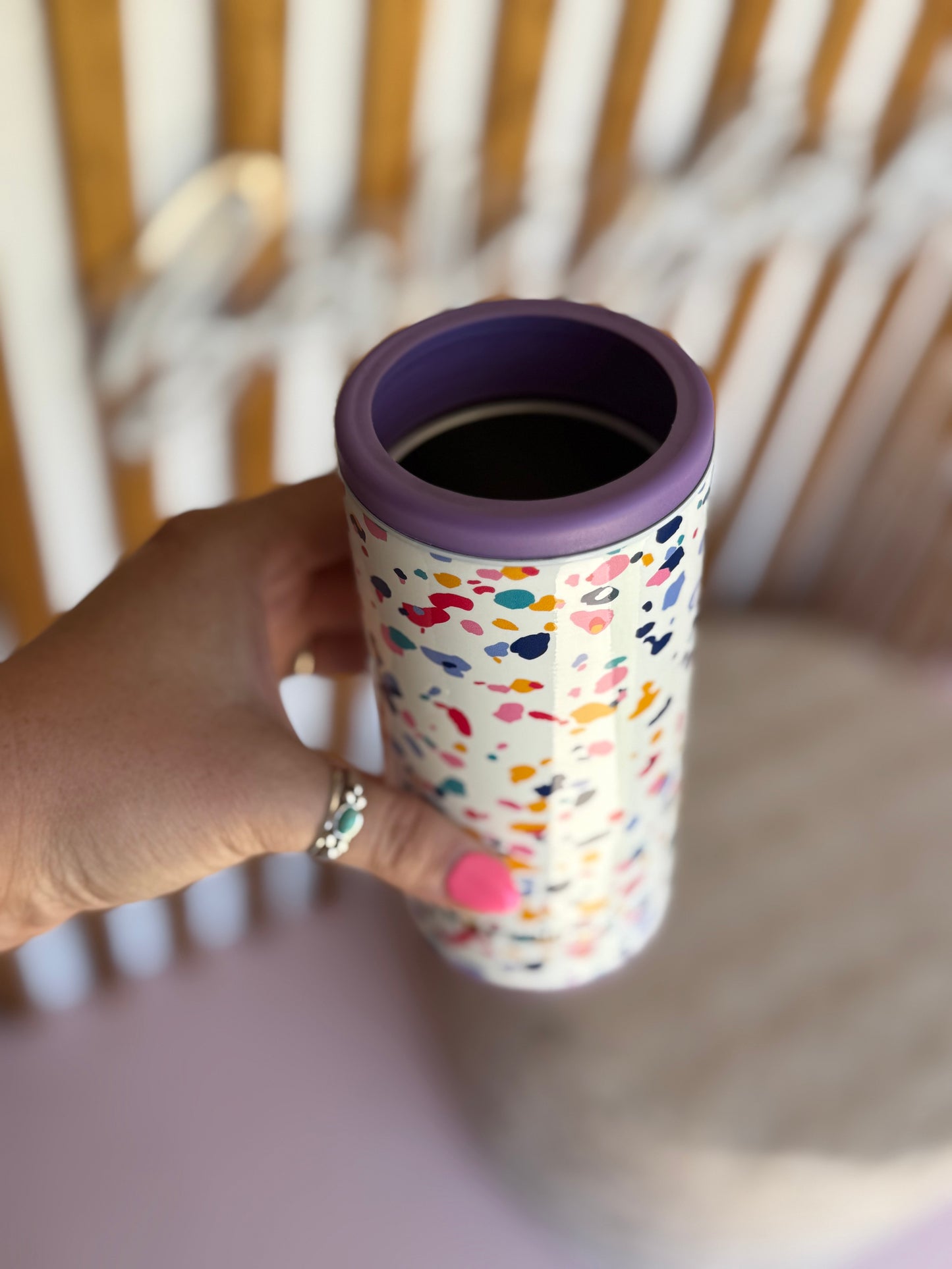 Confetti Print Can Cooler