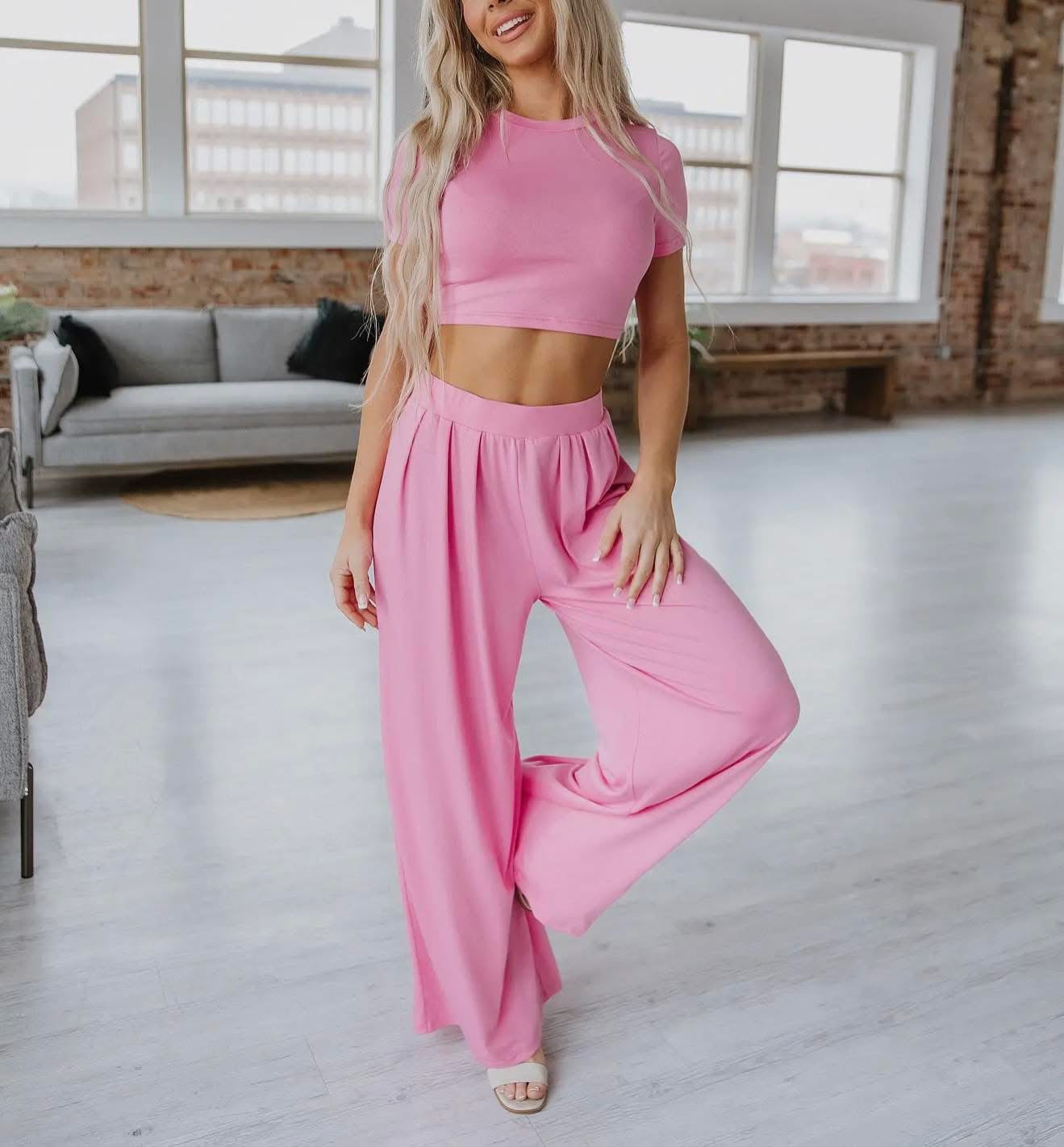 Levi Crop Top & Wide Leg Pants Set