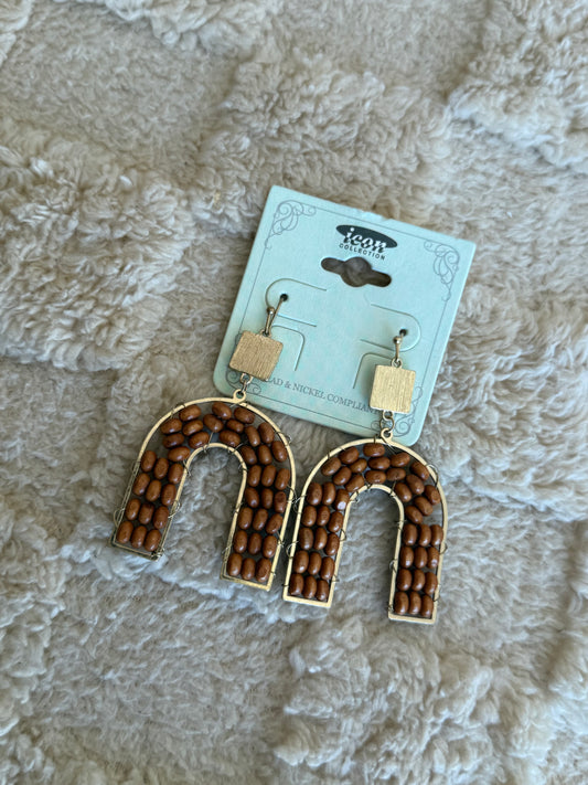 Gold Beaded Earrings